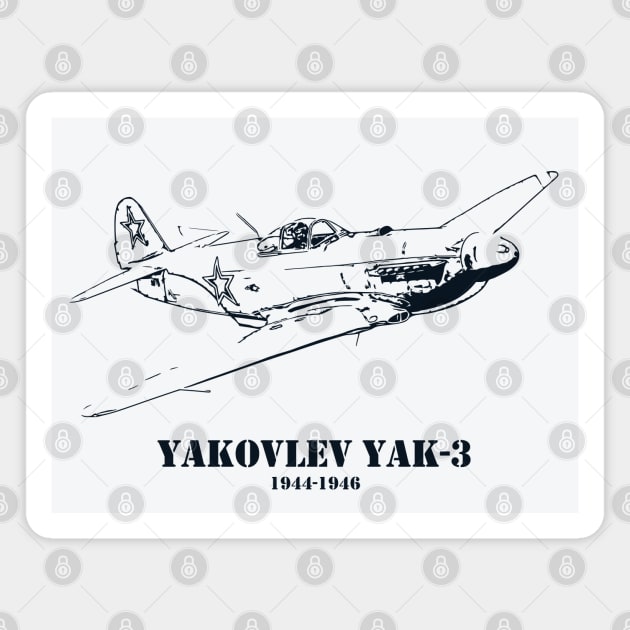 Yakovlev Yak-3 WWII Soviet Fighter Magnet by Lakeric